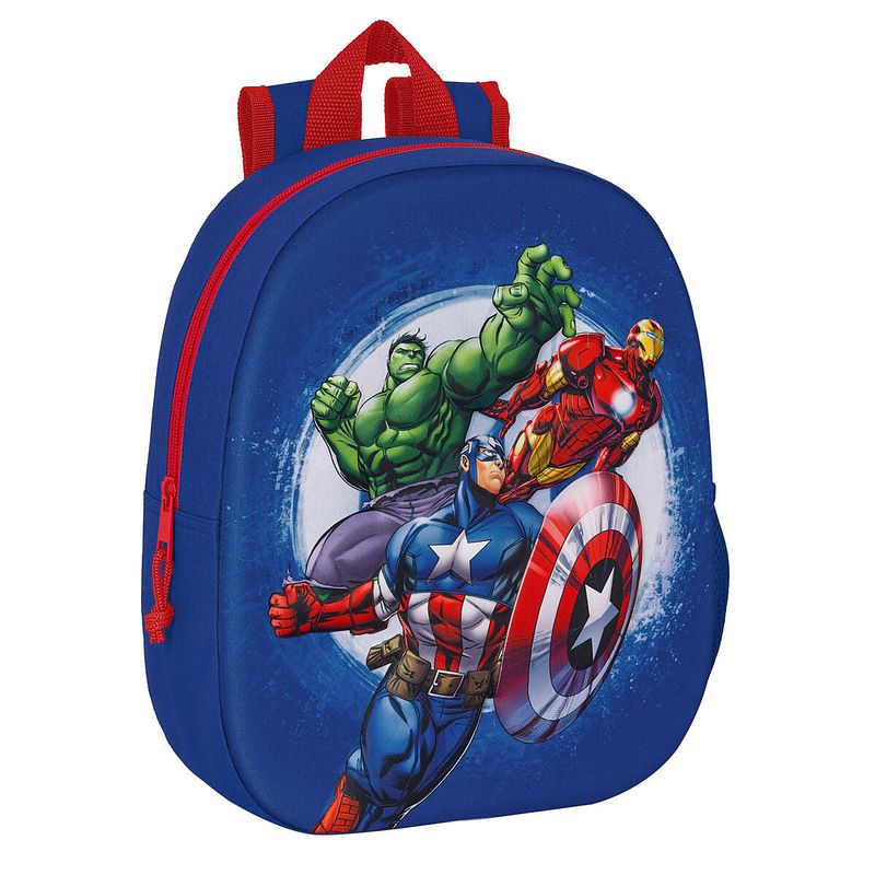 Foto van Schoolrugzak the avengers 3d 27 x 33 x 10 cm marineblauw