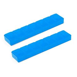 Foto van 2x medicijnen doos/pillendoos 7 daags blauw 15 cm - pillendoosjes
