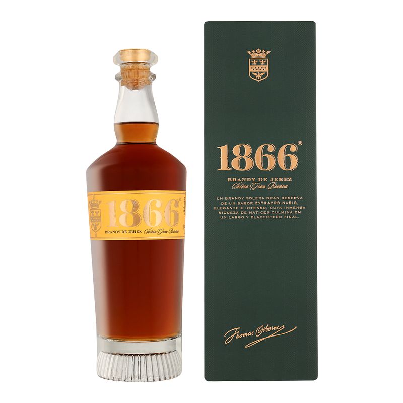 Foto van 1866 brandy de jerez gran solera gran reserva 0.7 liter + giftbox