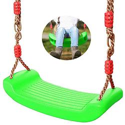 Foto van Tuinschommel voor kinderen / kinderschommel met touwen max 100kg groen 44cm x 17cm
