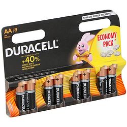 Foto van 8x duracell aa batterijen 1,5 volt - alkaline - batterijen / accu