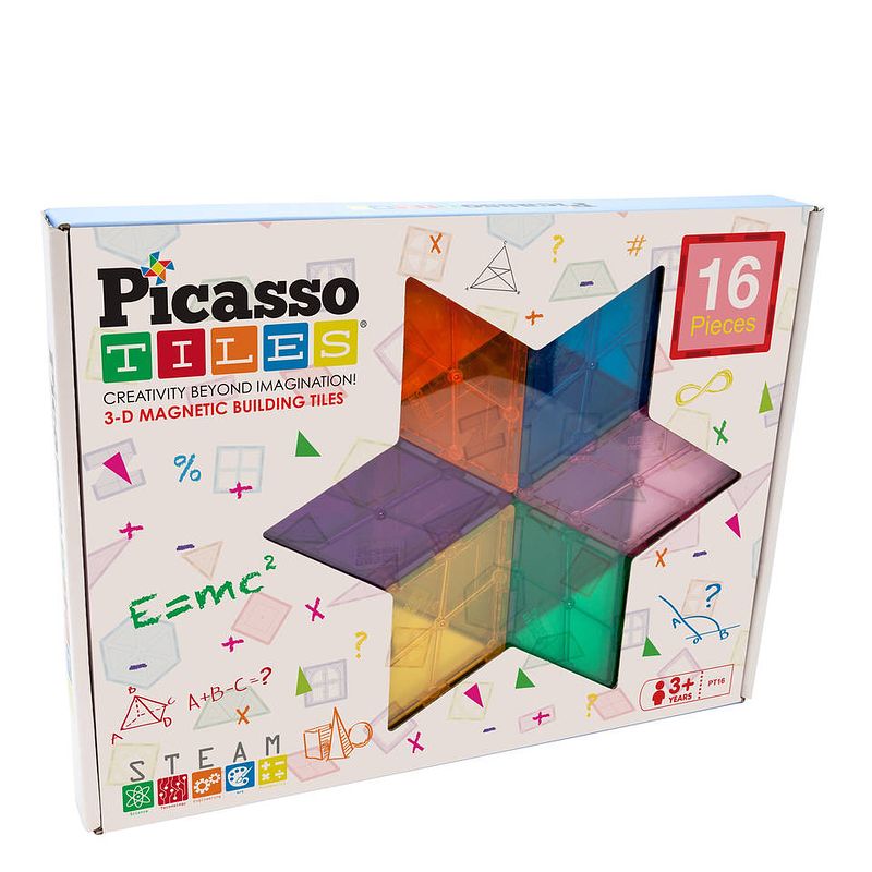 Foto van Picasso tiles geometrische stijlen magneetset 16-delig