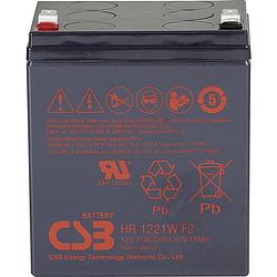 Foto van Csb battery hr 1221w high-rate loodaccu 12 v 5 ah loodvlies (agm) (b x h x d) 90 x 106 x 70 mm kabelschoen 6.35 mm onderhoudsvrij, geringe zelfontlading