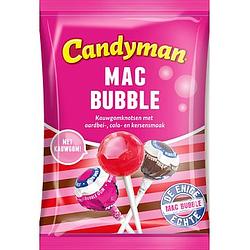 Foto van Candyman mac bubble kauwgomknotsen met aardbei, cola en kersensmaak 150g bij jumbo