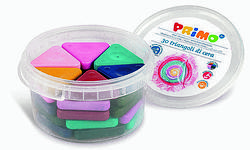 Foto van Primo - pot met 30 driehoek waskrijtjes (pastelkleuren) - overig (8006919000799)