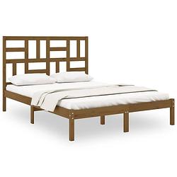 Foto van Vidaxl bedframe massief hout honingbruin 140x200 cm