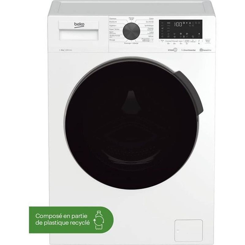 Foto van Wasraam beko wue8626xbwst - 8 kg - inductie - l60cm - 1200 tpm - wit