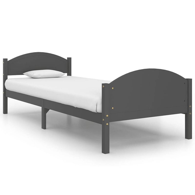 Foto van Vidaxl bedframe massief grenenhout donkergrijs 90x200 cm