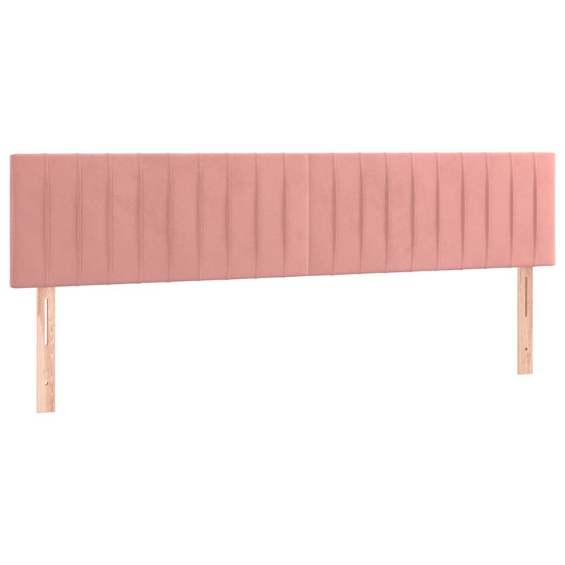 Foto van The living store hoofdbord - hoofdeind - fluweel - verstelbaar - roze - 160 x 5 x 78/88 cm - stevige poten