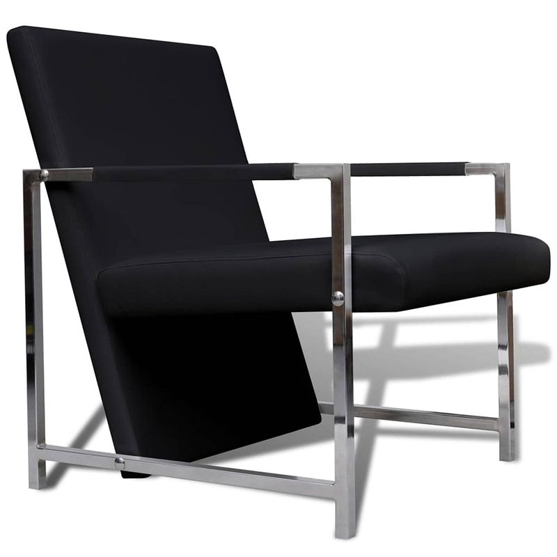 Foto van The living store armstoel - modern - fauteuil - 53 x 69 x 73 cm - zwart