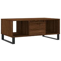 Foto van Vidaxl salontafel 90x50x36,5 cm bewerkt hout bruin eikenkleur