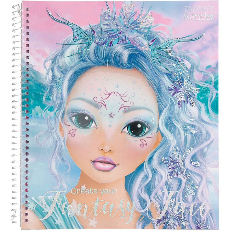 Foto van Topmodel kleurboek fantasy face meisjes 24 cm papier blauw