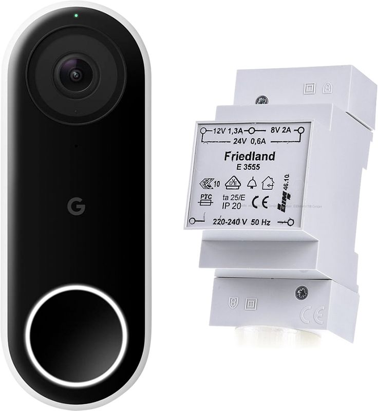 Foto van Google nest hello + friedland beltrafo