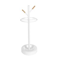 Foto van Leitmotiv - umbrella stand fushion white w. rubber wood