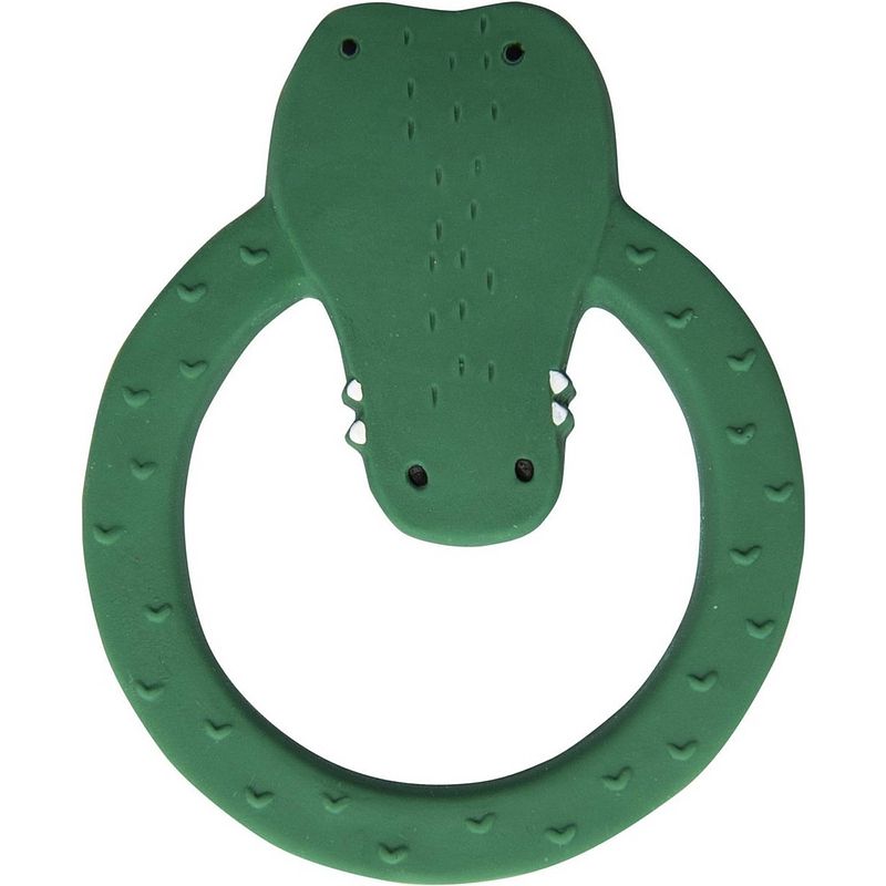 Foto van Trixie bijt- en badring mr. crocodile junior 12 cm rubber groen