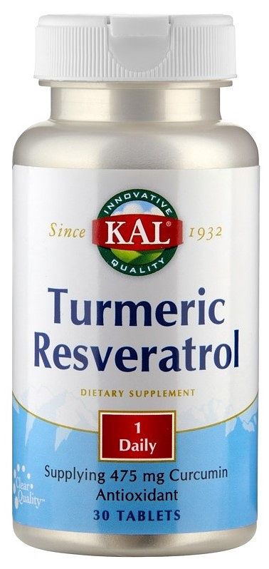 Foto van Kal kurkuma & resveratrol tabletten