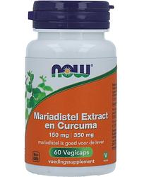 Foto van Now mariadistel extract curcuma capsules