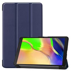 Foto van Basey samsung galaxy tab a 8.0 (2019) hoesje kunstleer hoes case cover samsung galaxy tab a 8.0 (2019)-donkerblauw