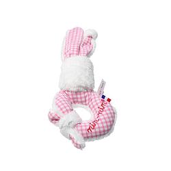 Foto van Nin nin knuffel rammelaar konijntje roze wit