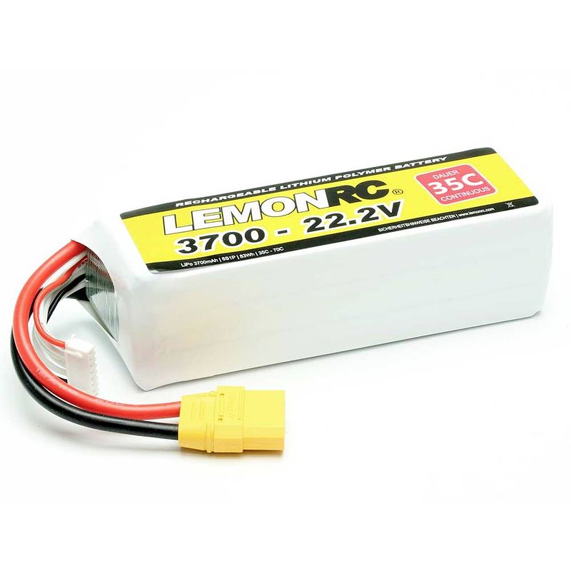 Foto van Lemonrc lipo accupack 22.2 v 3700 mah aantal cellen: 6 35 c softcase xt90