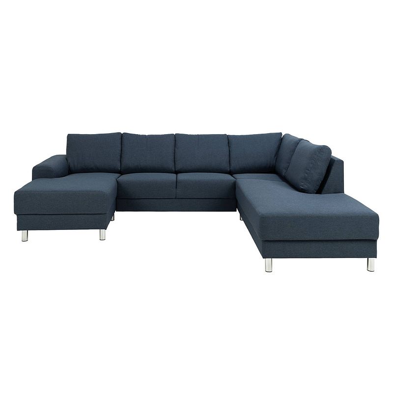 Foto van Calverton hoekbank chaise longue links gericht donkerblauw.