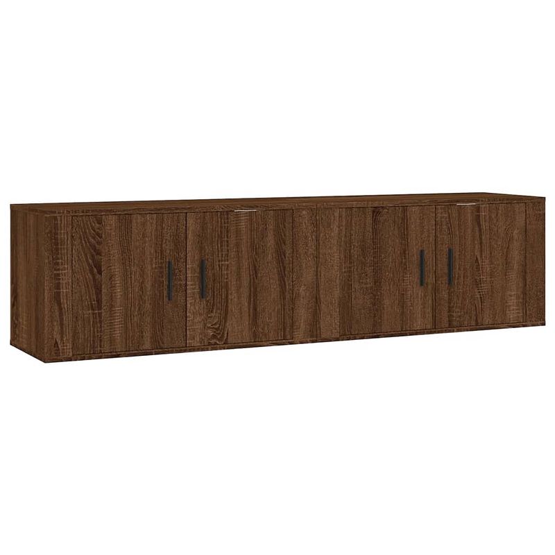 Foto van The living store tv-wandmeubel - bruineiken - set van 2 - 80 x 34.5 x 40 cm - klassiek design