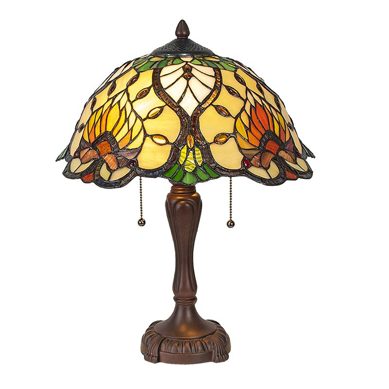 Foto van Haes deco - tiffany tafellamp groen ø 40x50 cm fitting e27 / lamp max 2x60w