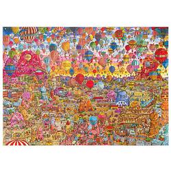 Foto van Unidragon houten puzzel quezzle - amazing cappadocia deel 1-4, 1000 st inclusief 4 x 3d figuur - 4 st 36x25 cm