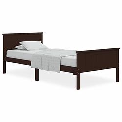 Foto van Vidaxl bedframe massief grenenhout donkerbruin 100x200 cm