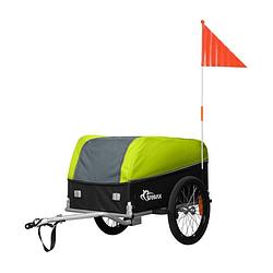 Foto van Samax fietskar-fietsaanhanger-bagagekar- belastbaar tot 40 kg-inhoud 120 liter in groen/grijs - grey edition