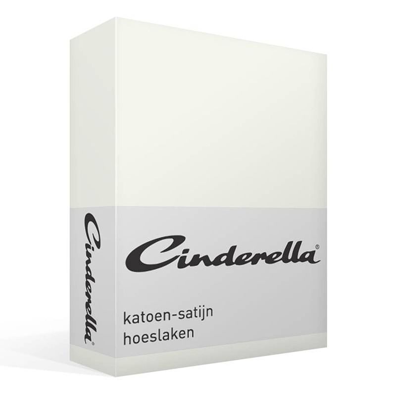 Foto van Cinderella katoen-satijn hoeslaken - 100% katoen-satijn - 1-persoons (100x220 cm) - ivory