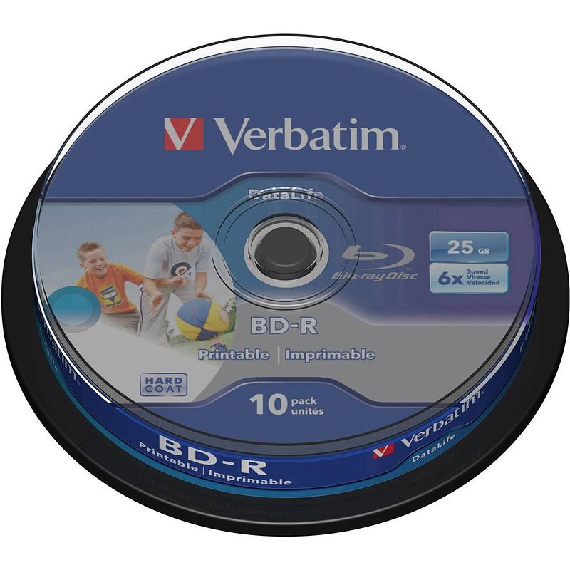 Foto van Verbatim 43804 blu-ray bd-r disc 25 gb 10 stuk(s) spindel bedrukbaar