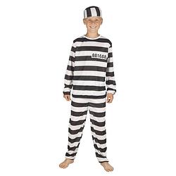Foto van Boland verkleedpak gevangene junior zwart/wit maat 104-116