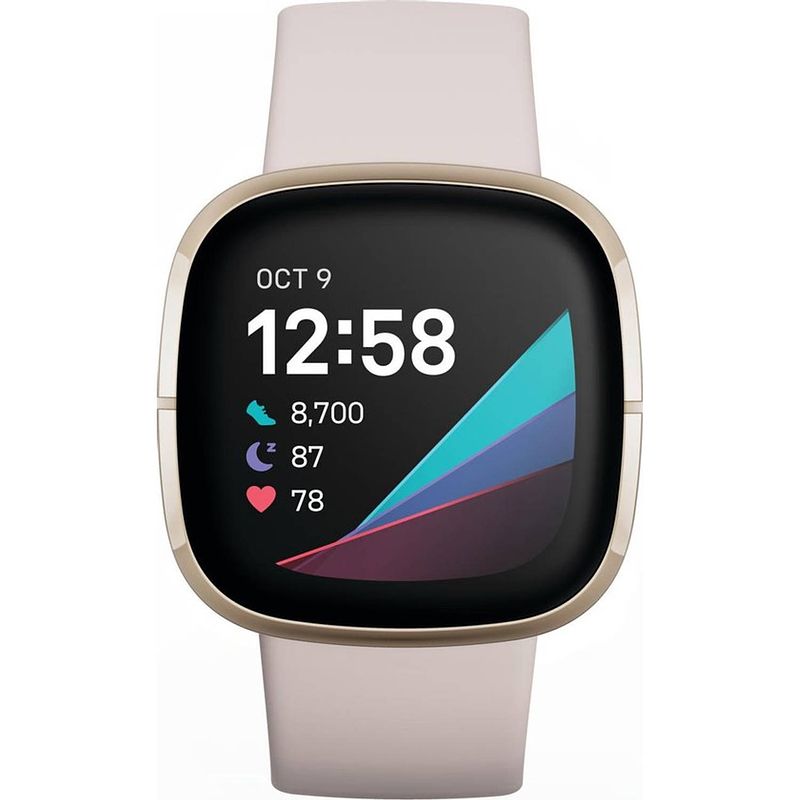 Foto van Fitbit sense smartwatch uni wit