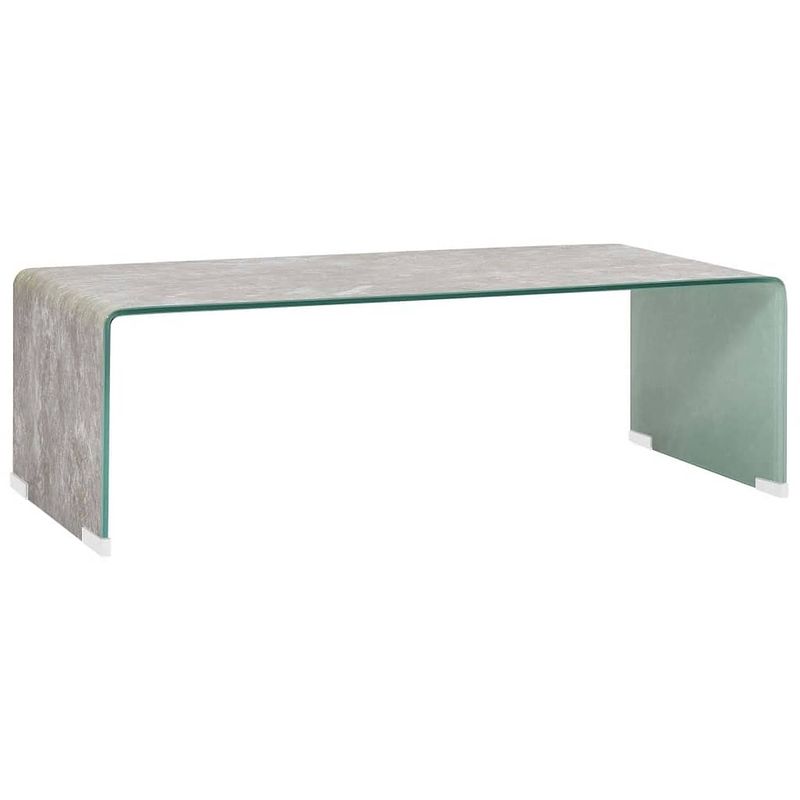 Foto van Vidaxl salontafel 98x45x31 cm gehard glas marmer bruin