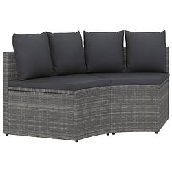 Foto van Vidaxl 2-delige loungeset met kussens poly rattan grijs