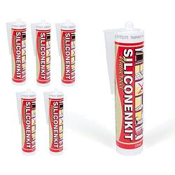 Foto van 6x mondial siliconenkit bouw universeel 310ml - voordeelverpakking