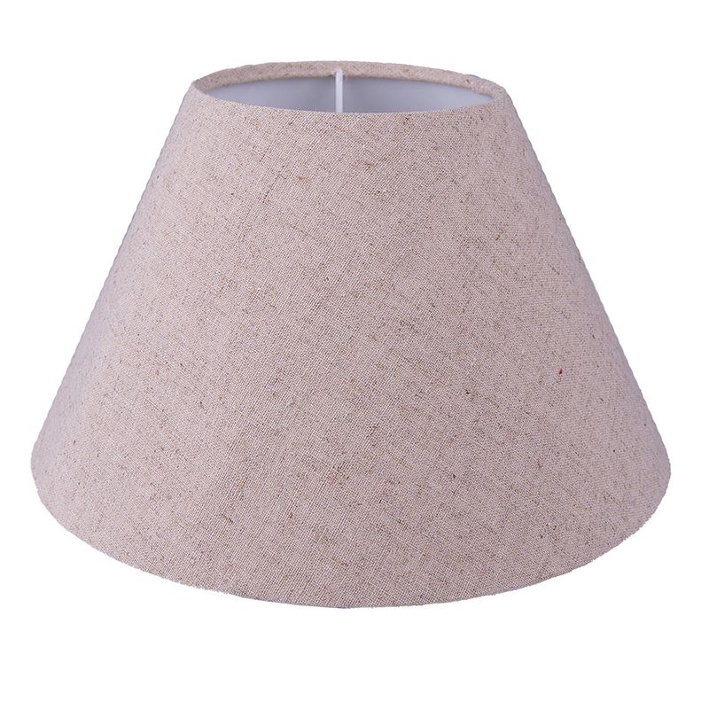 Foto van Clayre & eef lampenkap ø 23*15 cm beige katoen synthetisch stoffen lampenkap beige stoffen lampenkap