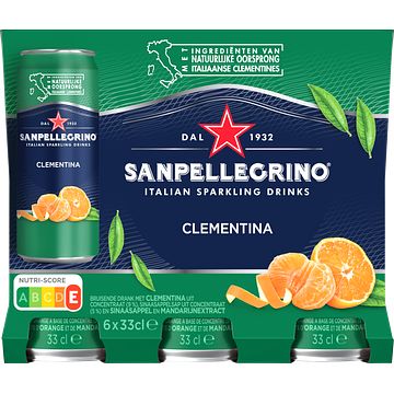 Foto van Sanpellegrino italian sparkling drinks clementina 6 x 330ml bij jumbo