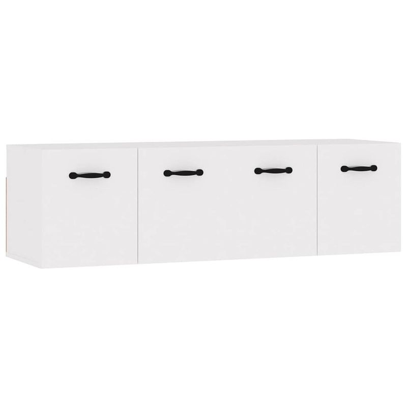 Foto van The living store wandkast wit 80x35x36.5 cm - 2 vakken - bewerkt hout