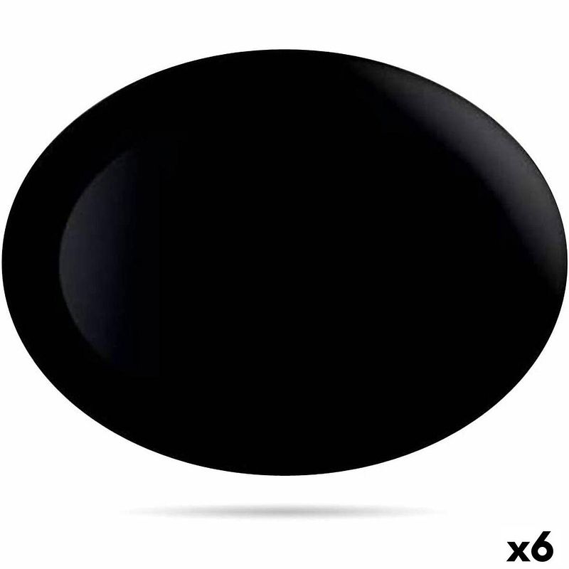 Foto van Serveerschaal luminarc diwali zwart glas 35 x 24 cm (6 stuks)