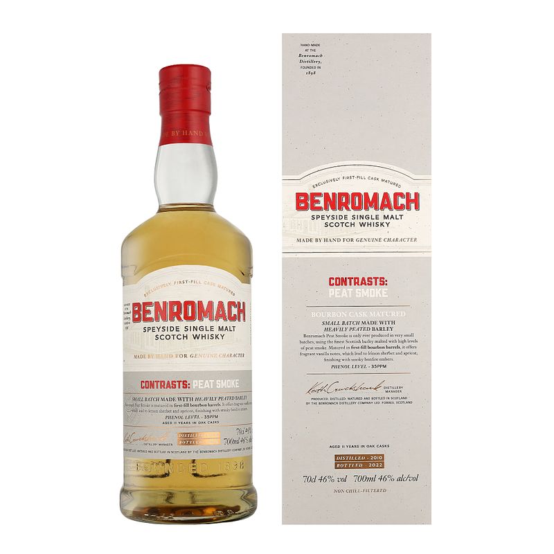 Foto van Benromach peat smoke 2012/2022 70cl whisky + giftbox