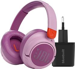 Foto van Jbl jr460nc roze + bluebuilt quick charge oplader met usb a