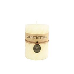 Foto van Countryfield stompkaars met ribbel crème ø7 cm hoogte 10 cm