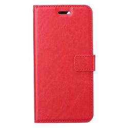 Foto van Basey apple iphone 14 plus hoesje book case kunstleer cover hoes - rood