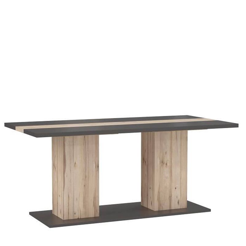 Foto van Eettafel 180 cm - eiken en grijs decor - l 180 x d 90 x h 78,2 cm - como