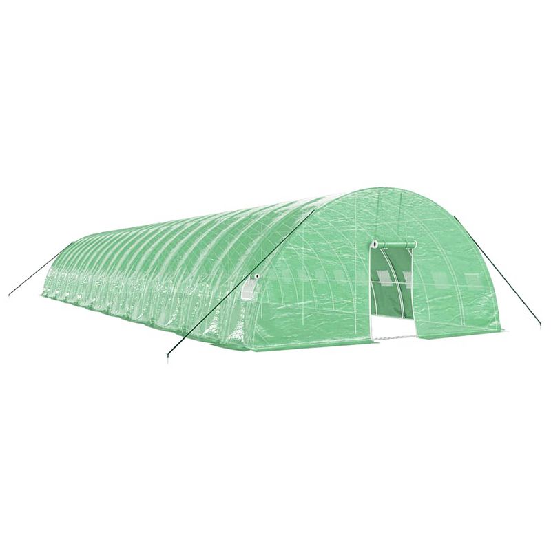 Foto van The living store broeikas - - polyethyleen (pe) en gegalvaniseerd staal - 20x6x2.85m - groen