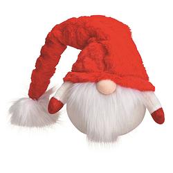 Foto van Pluche gnome/dwerg decoratie pop/knuffel rood 25 cm - kerstman pop