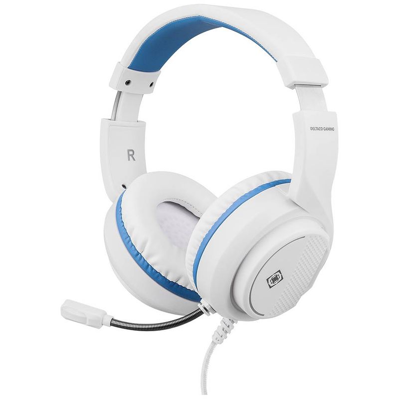 Foto van Deltaco gaming gam-127-w on ear headset kabel gamen stereo wit