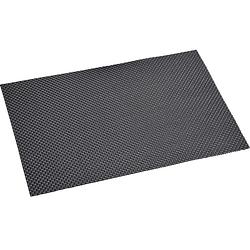 Foto van 1x rechthoekige onderleggers/placemats voor borden zwart geweven print 29 x 43 cm - placemats